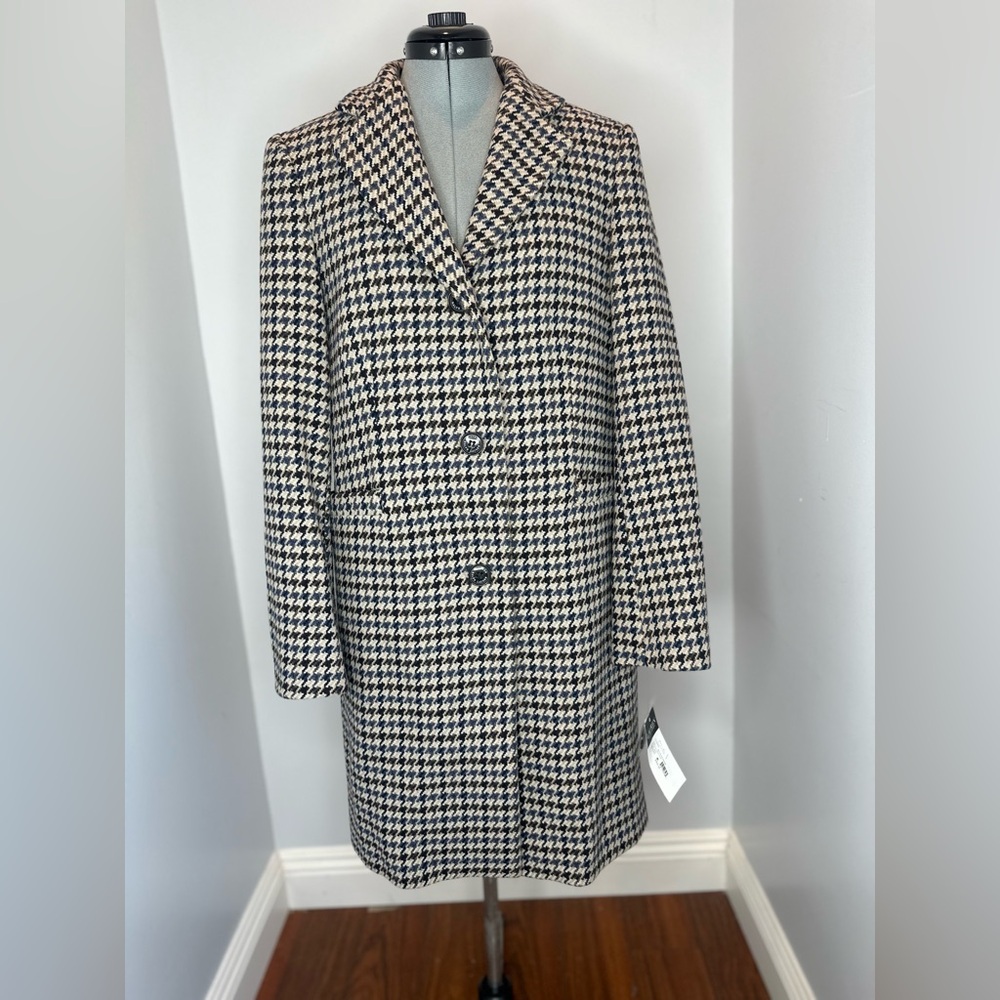 Lauren Ralph Lauren Women's welt pockets reefer Houndstooth Coat - Picture 2 of 11